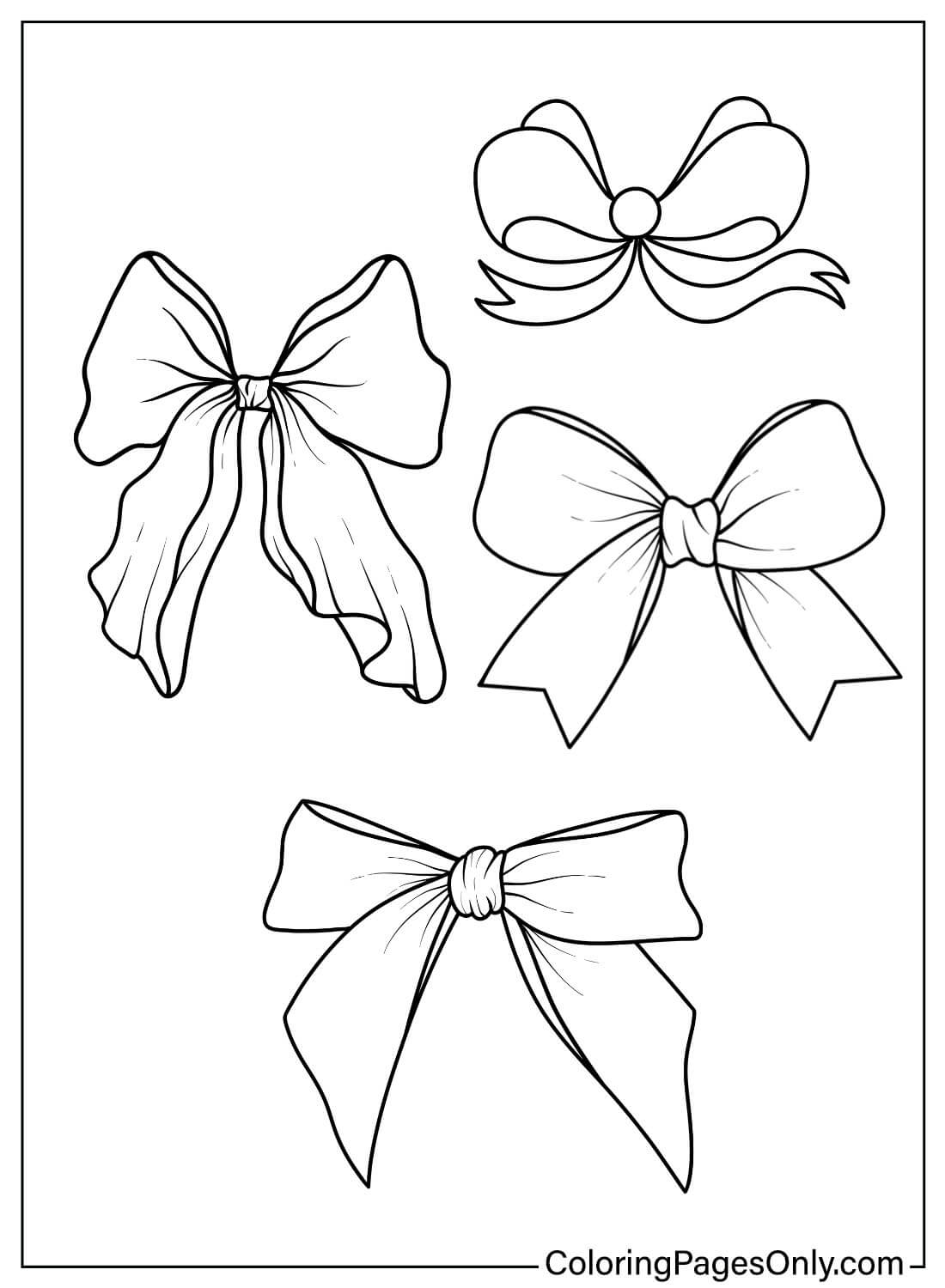 Bow Coloring Pages Printable from Bow
