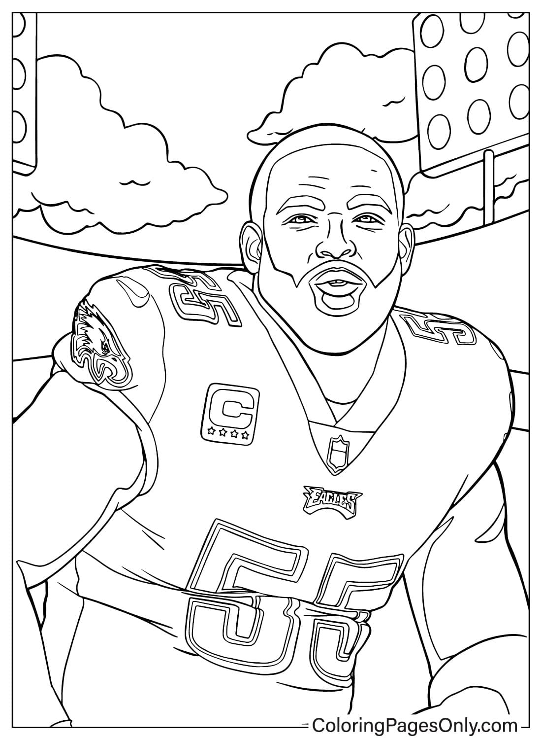 Brandon Graham Coloring Page from Philadelphia Eagles