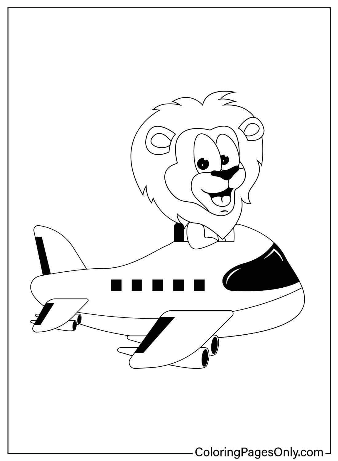 Página para colorir de leão de desenho animado de Lion