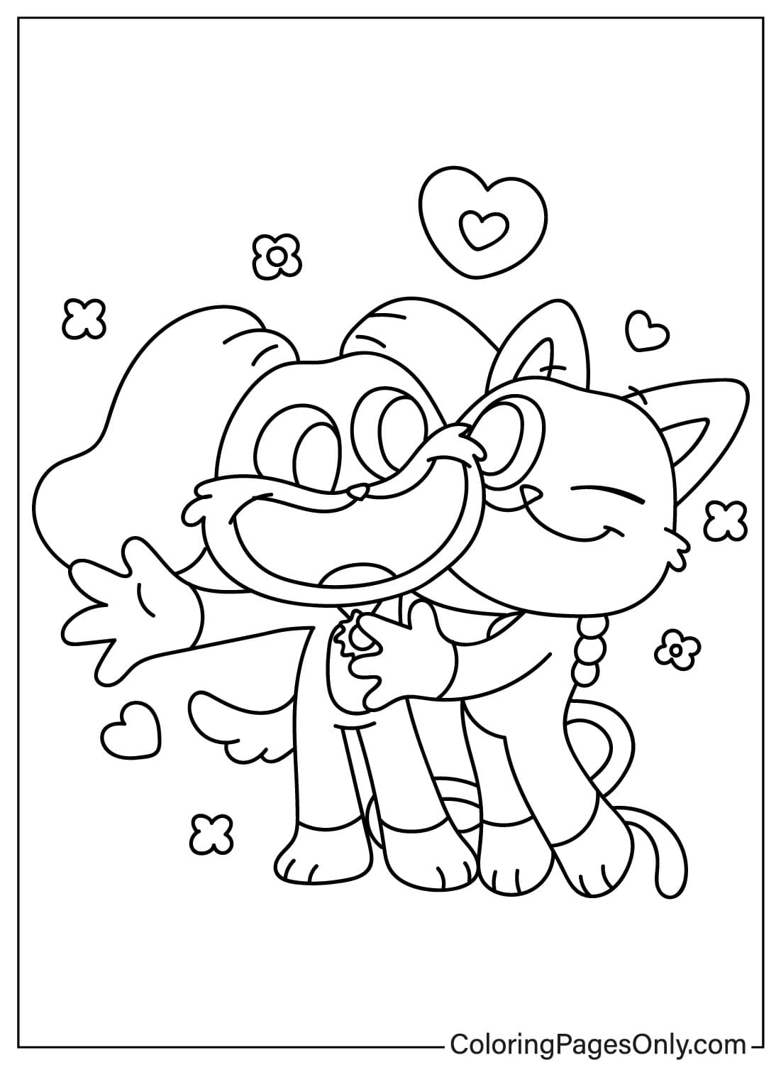 CatNap and DogDay Free Coloring Page from DogDay