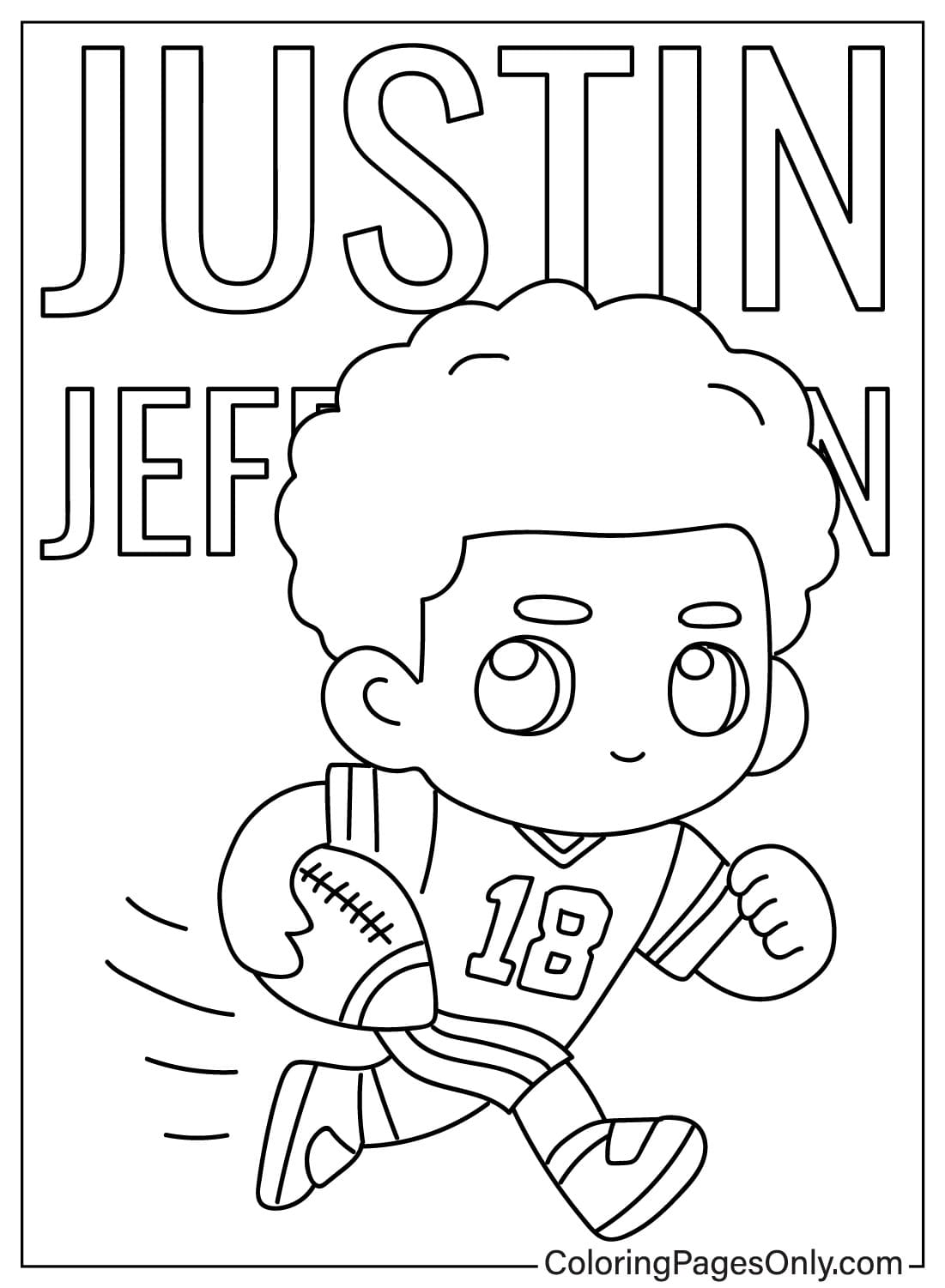Chibi Justin Jefferson Coloring Page from Justin Jefferson