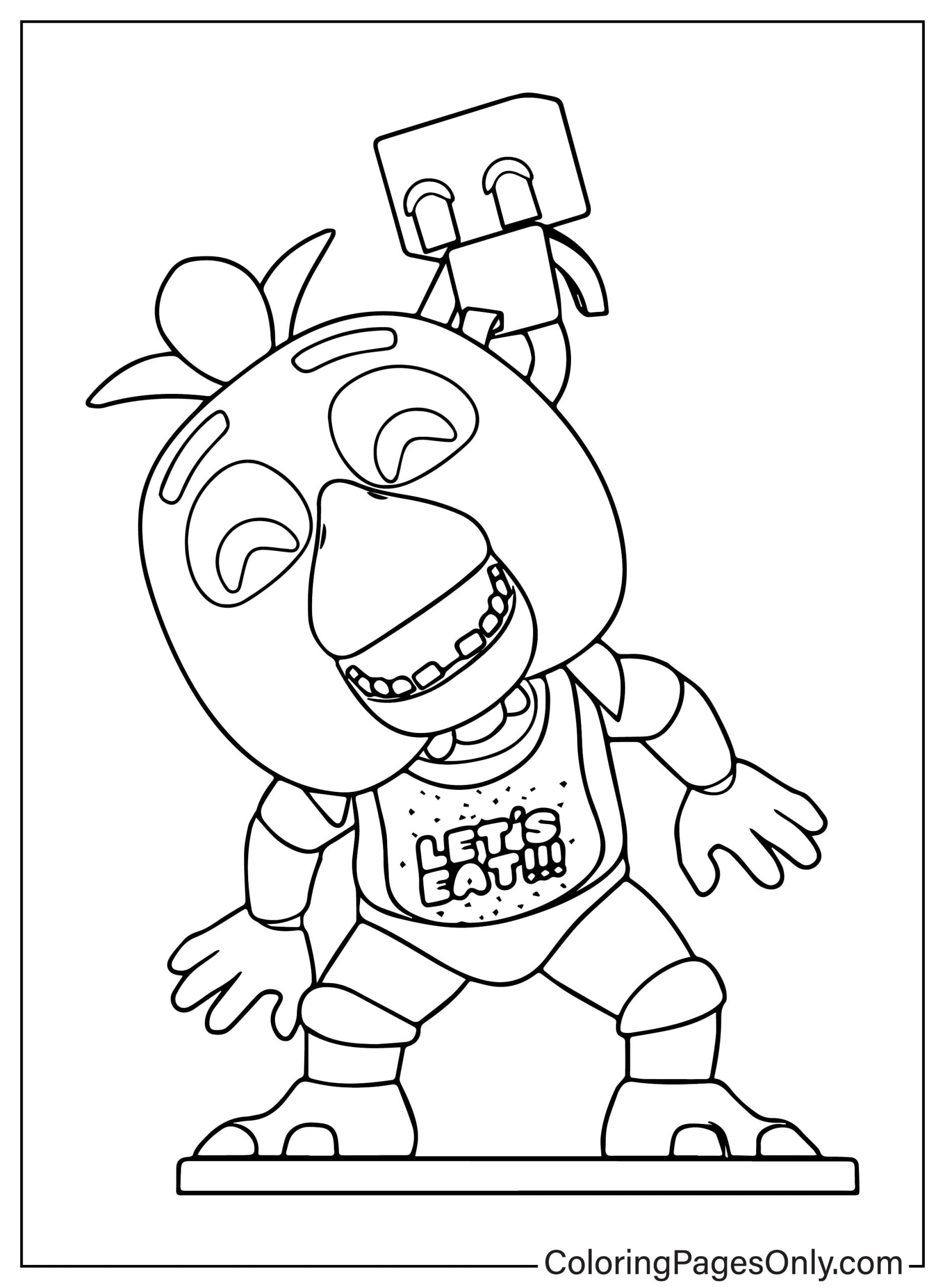 Chica Coloring Page from Five Nights At Freddy's 2