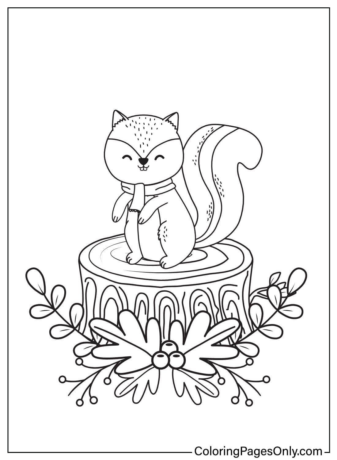 Chipmunk Coloring Page Free from Chipmunk