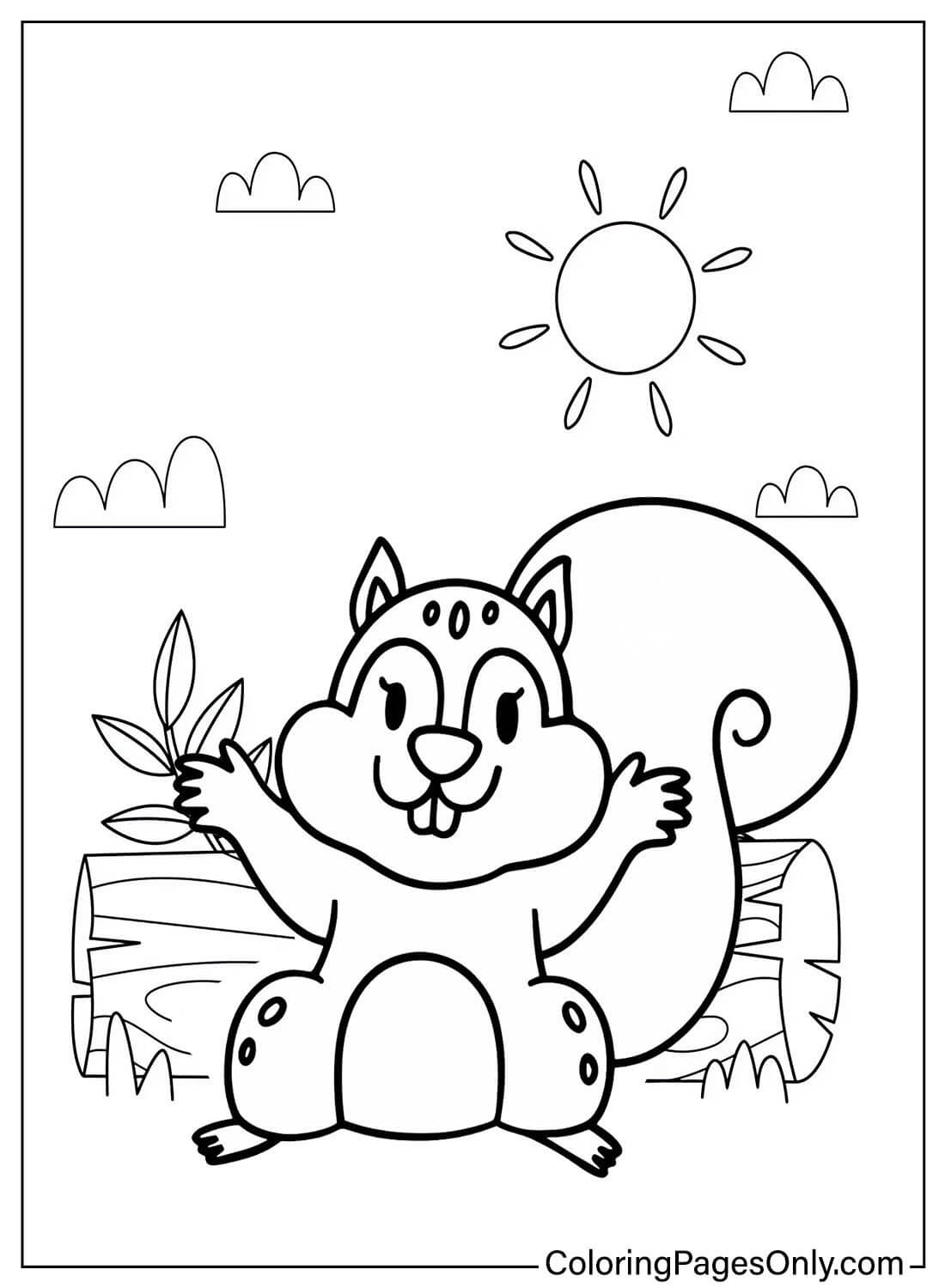 Chipmunk Coloring Page Printable from Chipmunk