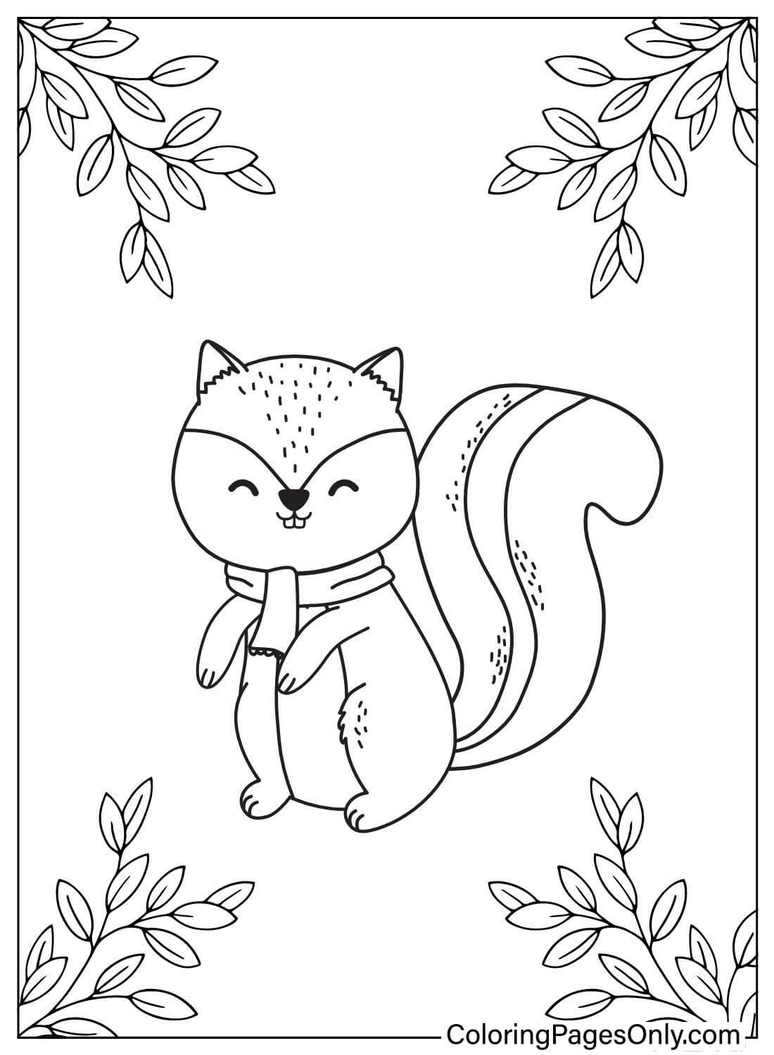 Chipmunk Free Coloring Page from Chipmunk