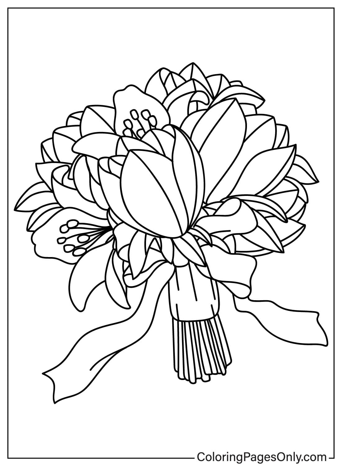 Color Page Flower Bouquet Free Printable Coloring Pages