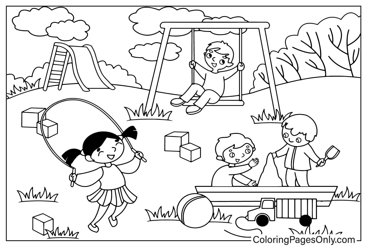Color Page Playground Coloring Page