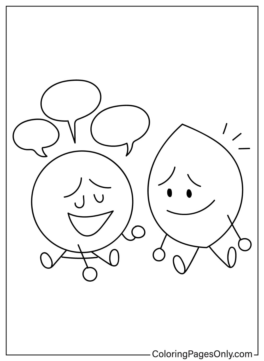 Coloring Page BFDI from Battle for Dream Island