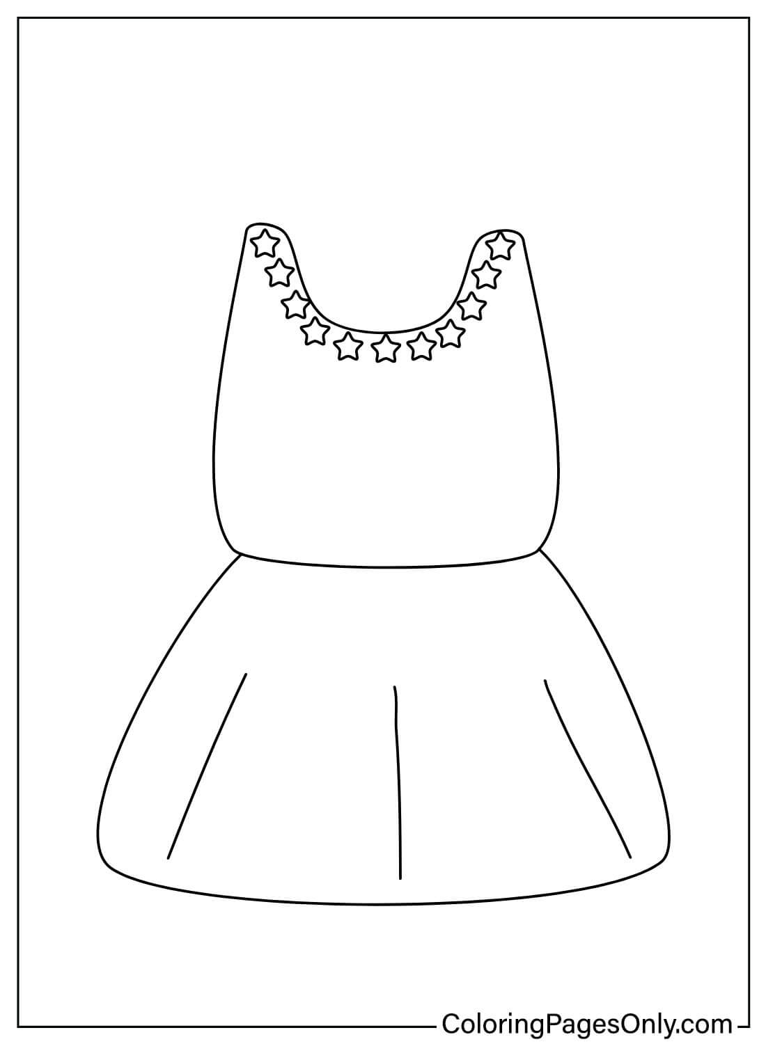 تلوين صفحة فستان طفل للطباعة من فستان طفل
