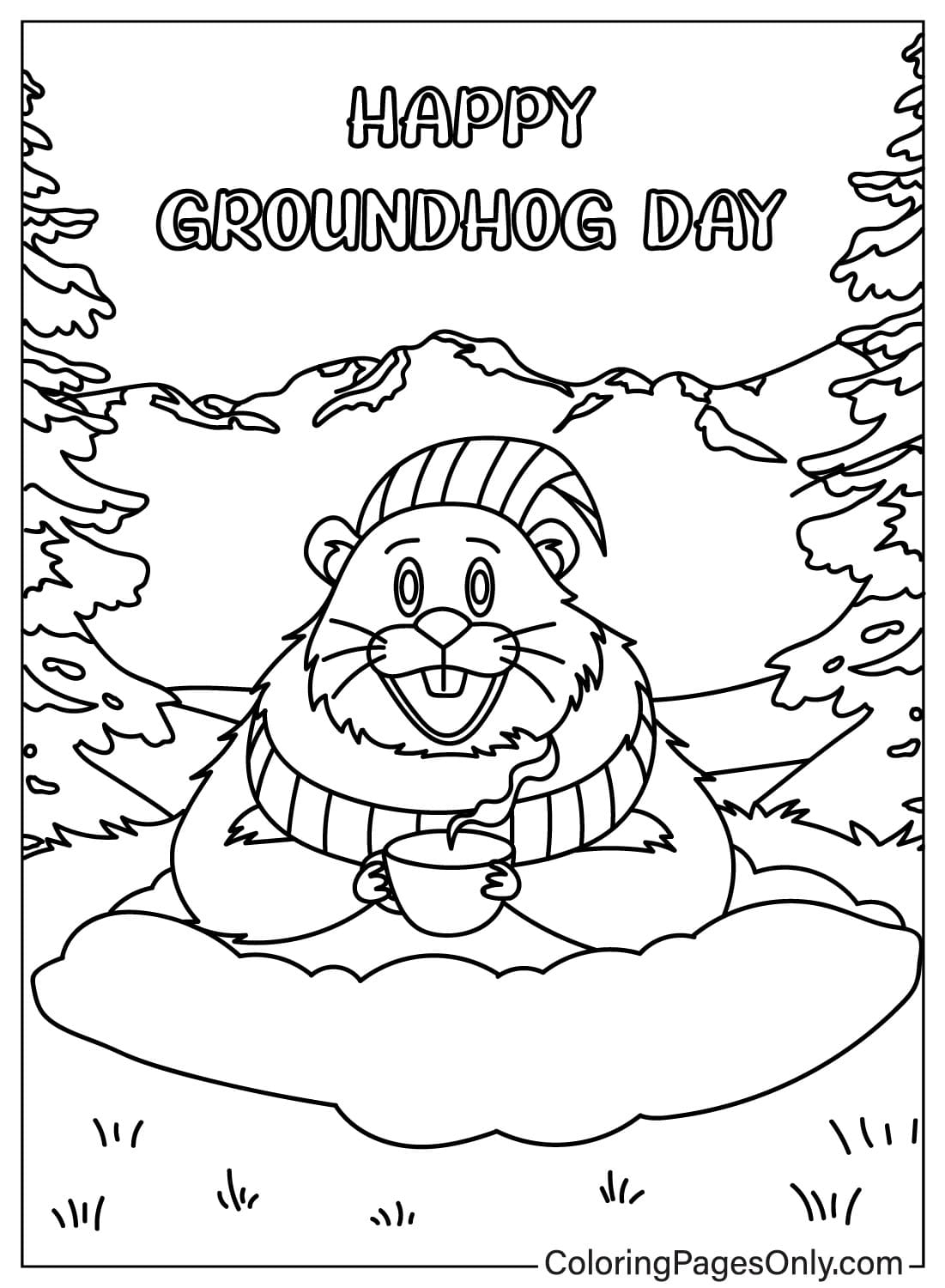 Kleurplaat Groundhog Day van Groundhog Day