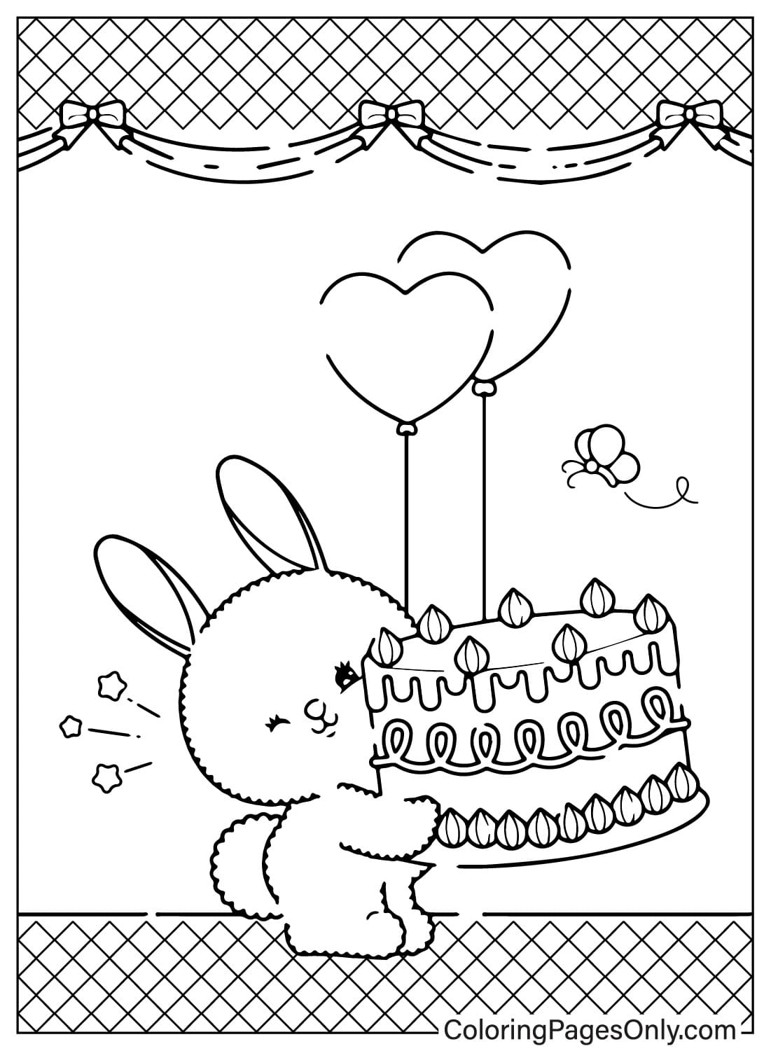 Раскраска Открытка с Днем Рождения бесплатно от Happy Birthday Card
