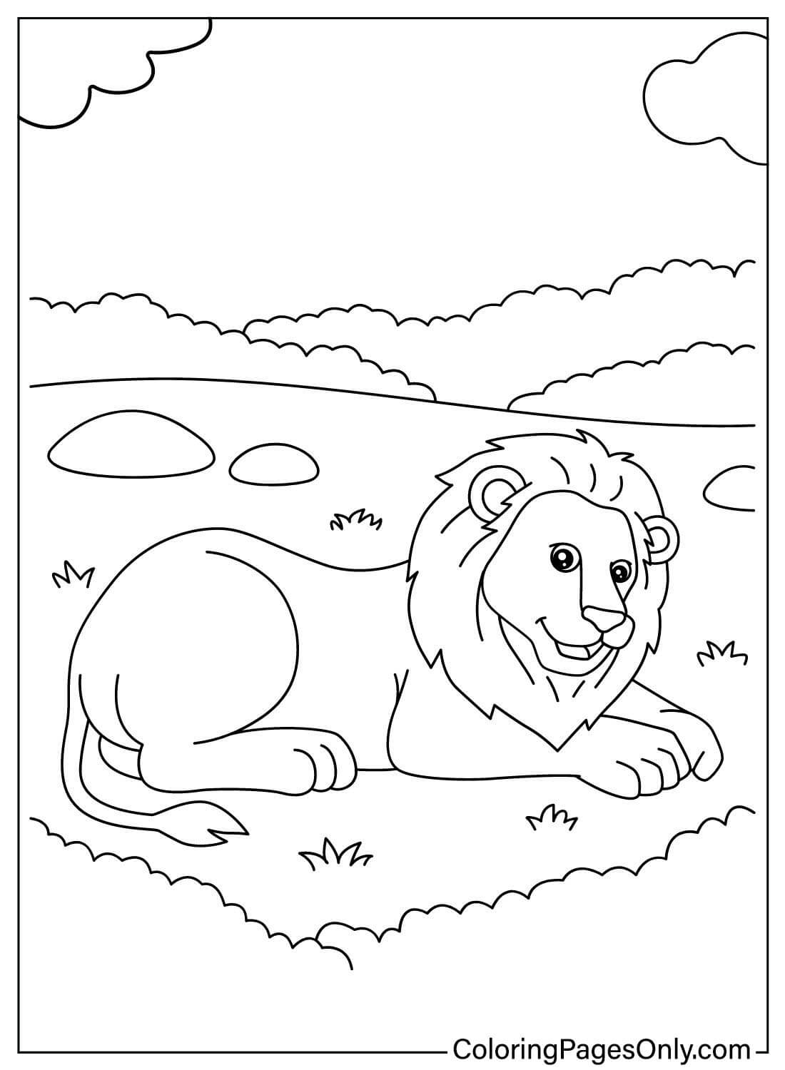 Раскраска Лев бесплатно от Lion