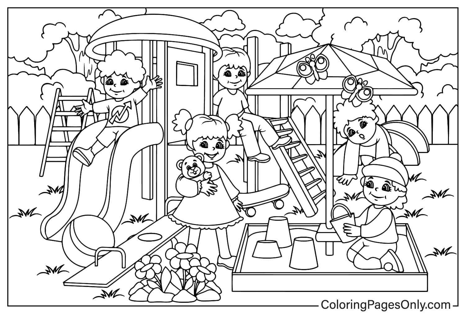 Página para colorir Playground do Playground