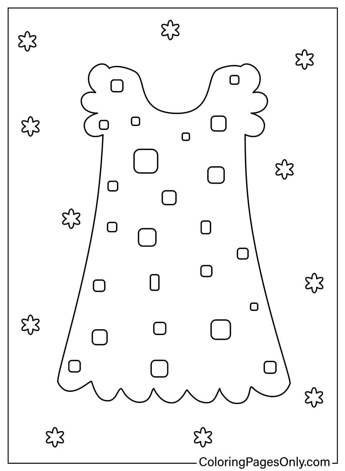 婴儿连衣裙着色页可打印婴儿连衣裙