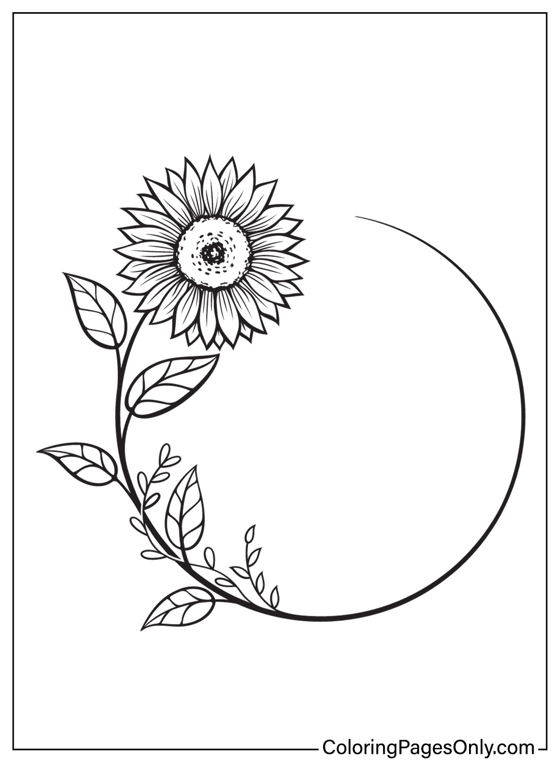 Malvorlage Sonnenblume zum Ausdrucken von Sunflower
