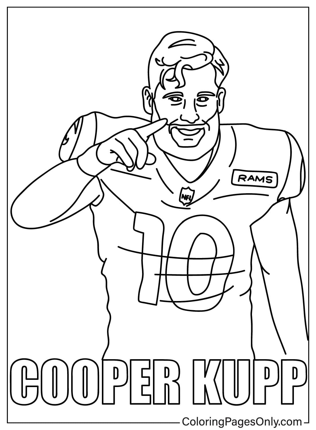 Coloriage Cooper Kupp des Rams de Los Angeles