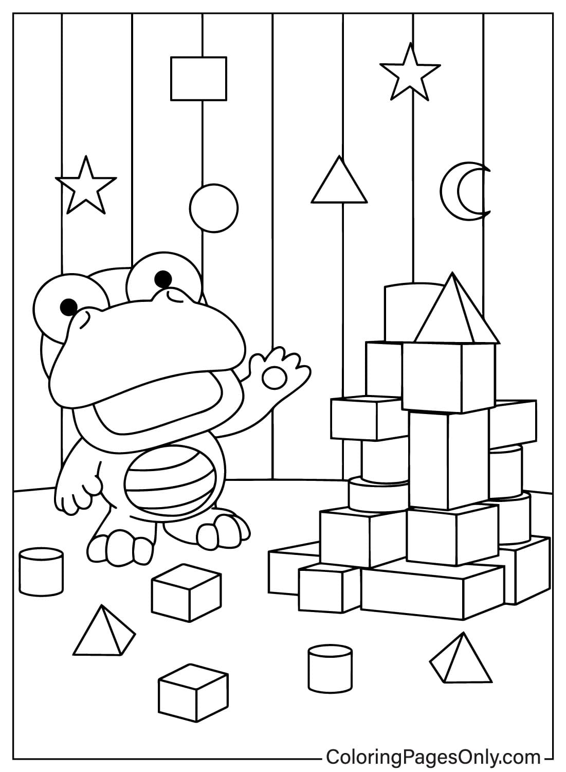 Crong Coloring Page from Pororo the Little Penguin