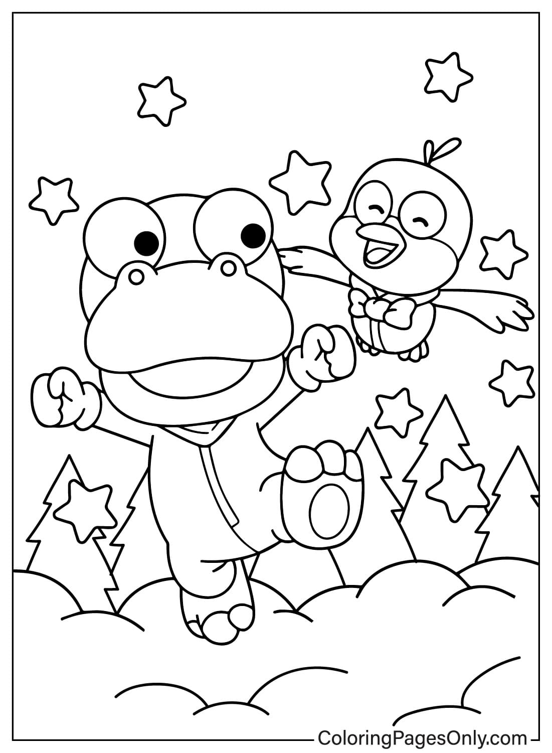 Crong, Harry Coloring Page Free from Pororo the Little Penguin