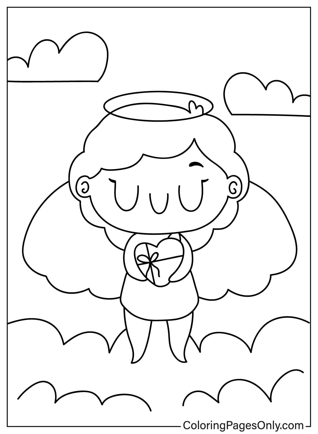 Página para colorear de Cupido imprimible gratis de Cupido