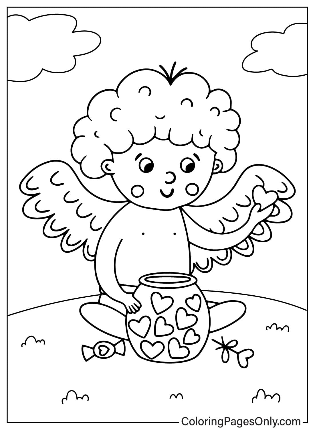 Imagen de Cupido para colorear de Cupido