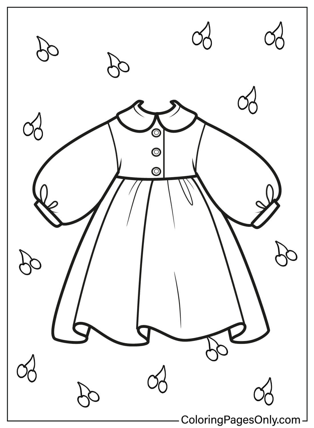 可爱的婴儿连衣裙着色页来自婴儿连衣裙