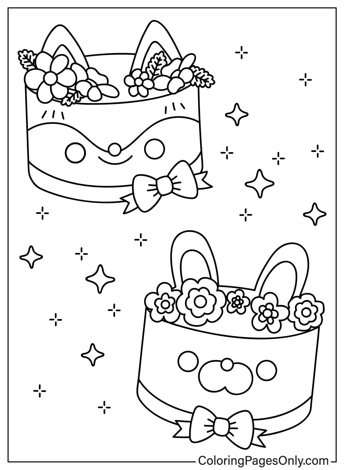 Cute Birthday Cake Coloring Page from Birthday Cake