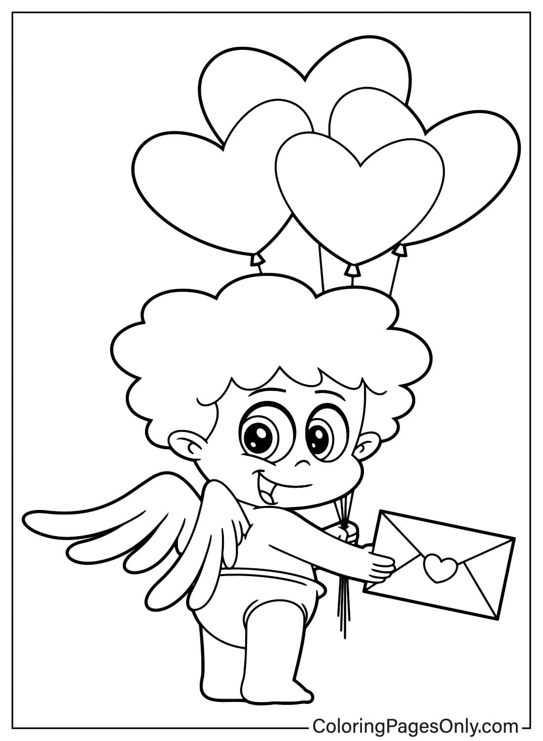 Linda página para colorear de Cupido de Cupido