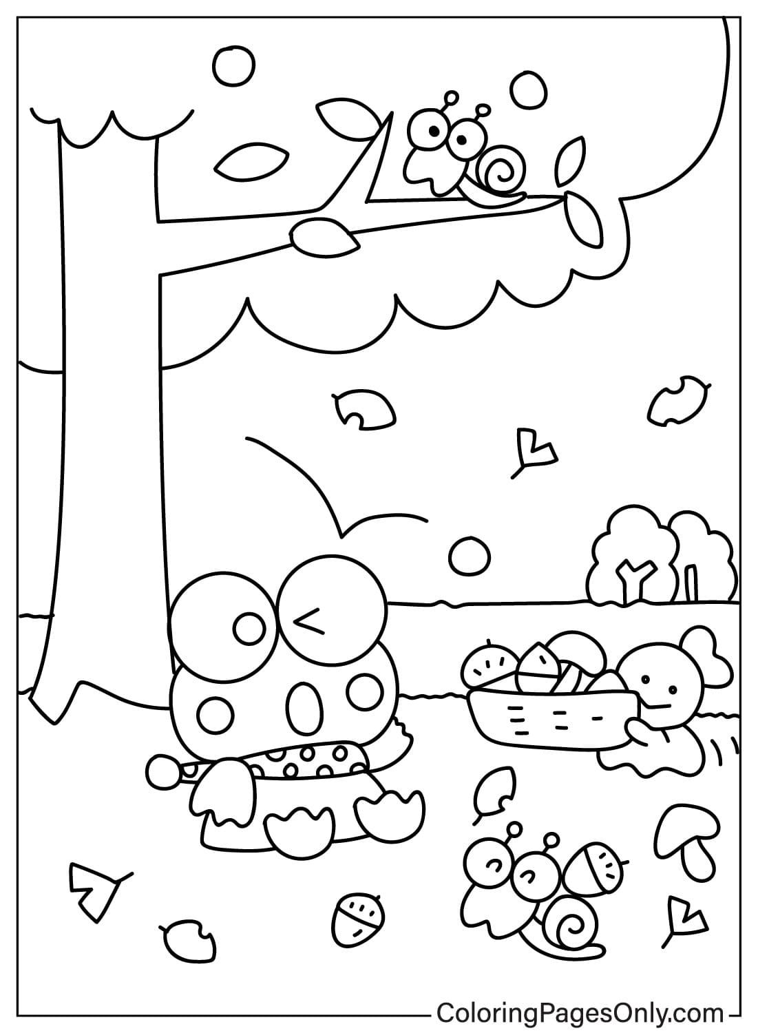 Página para colorir fofa de Keroppi de Keroppi