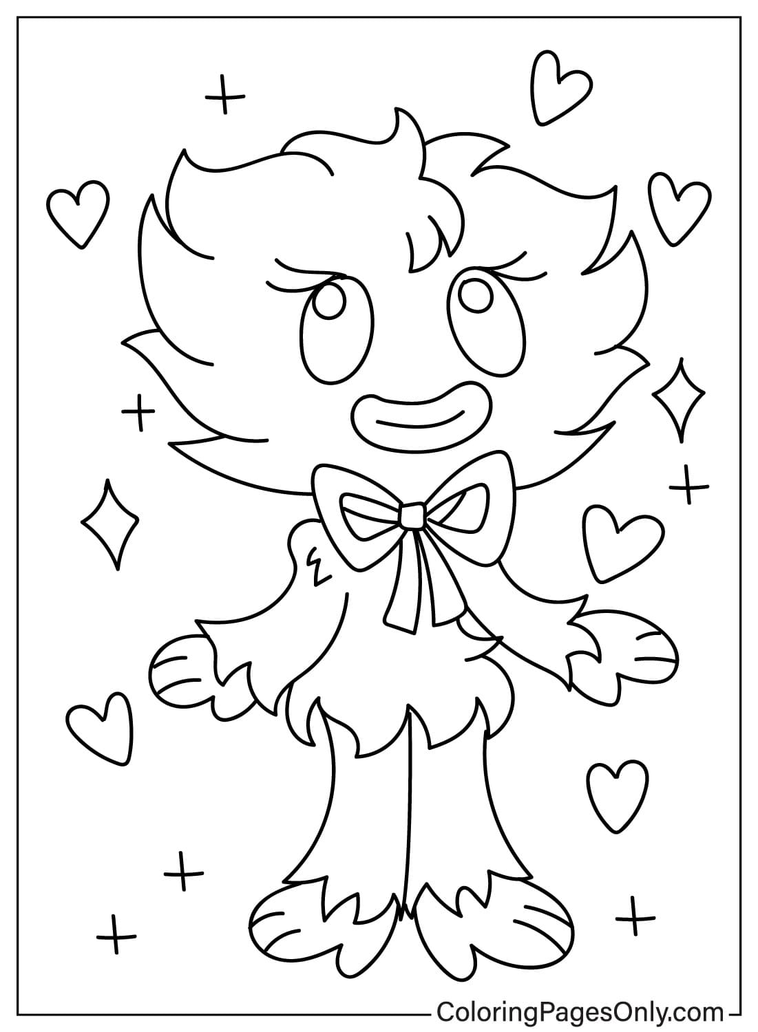 Cute Kissy Missy Coloring Page from Poppy Playtime