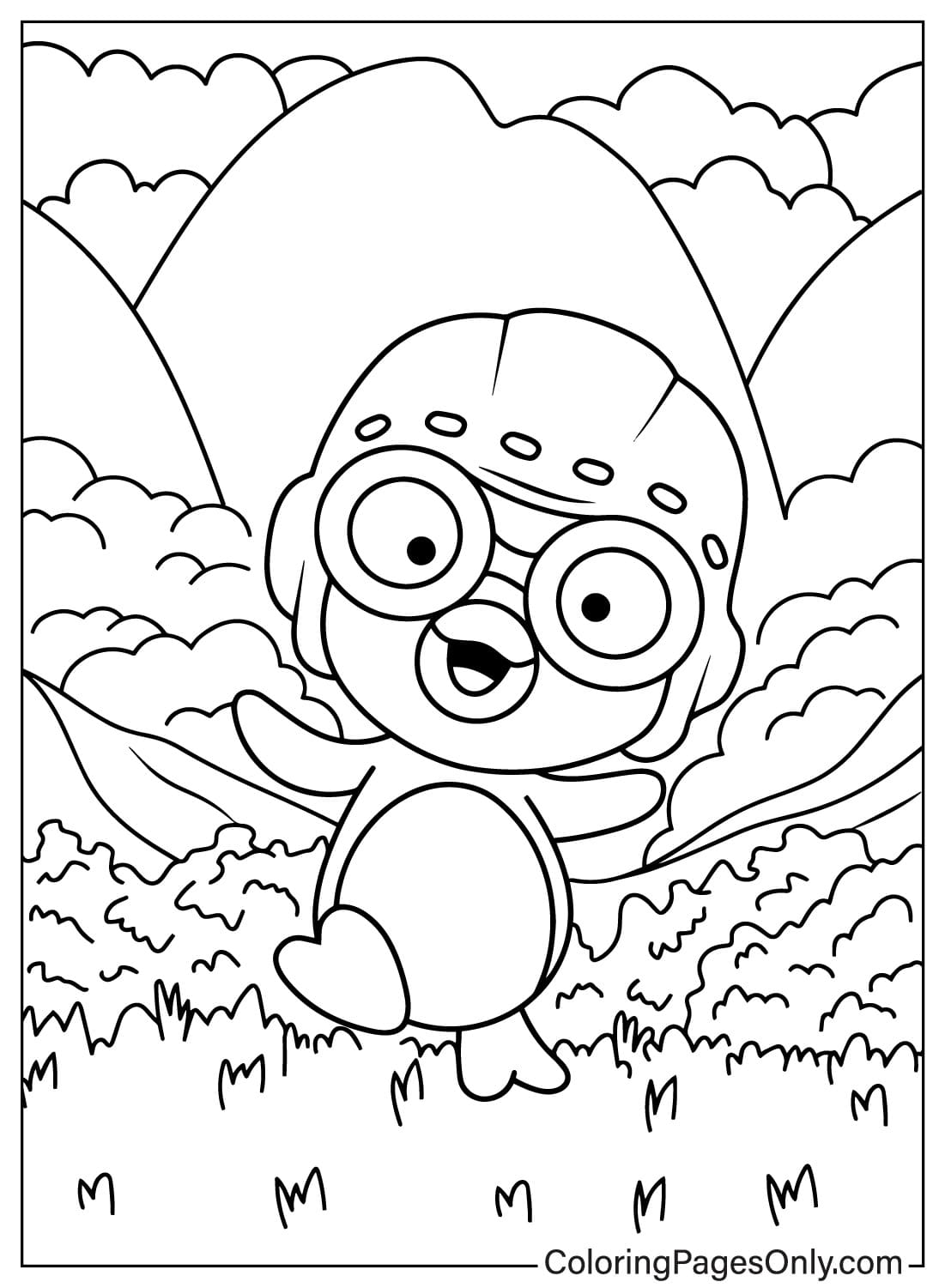 Cute Pororo Coloring Page from Pororo the Little Penguin