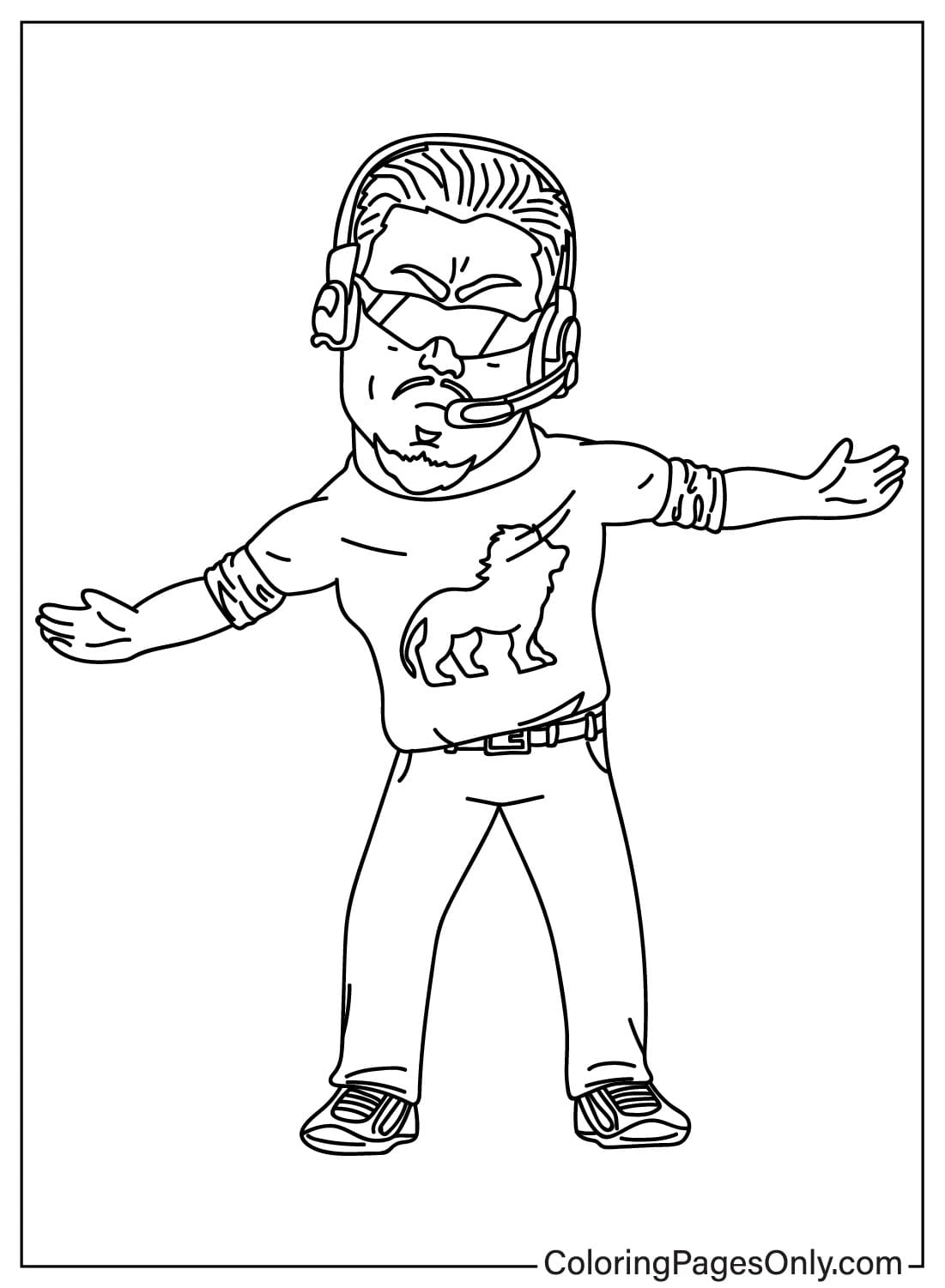Dan Campbell Coloring Page from Detroit Lions