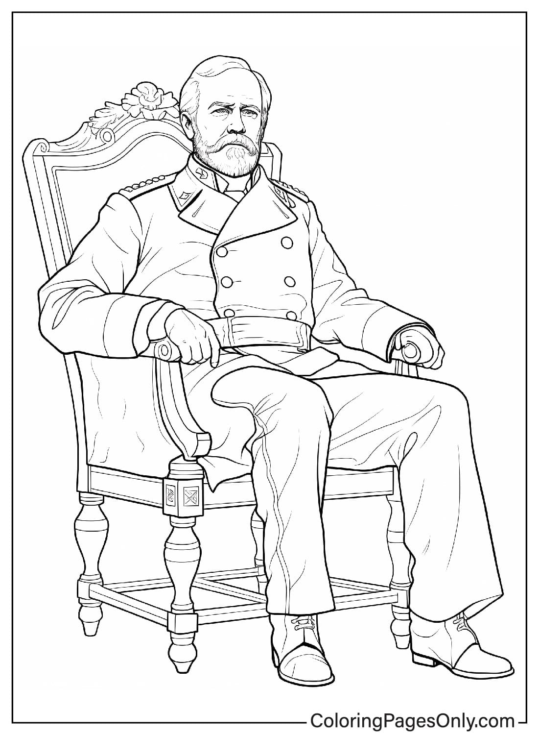Robert E. Lee kleurplaat tekenen van Robert E. Lee