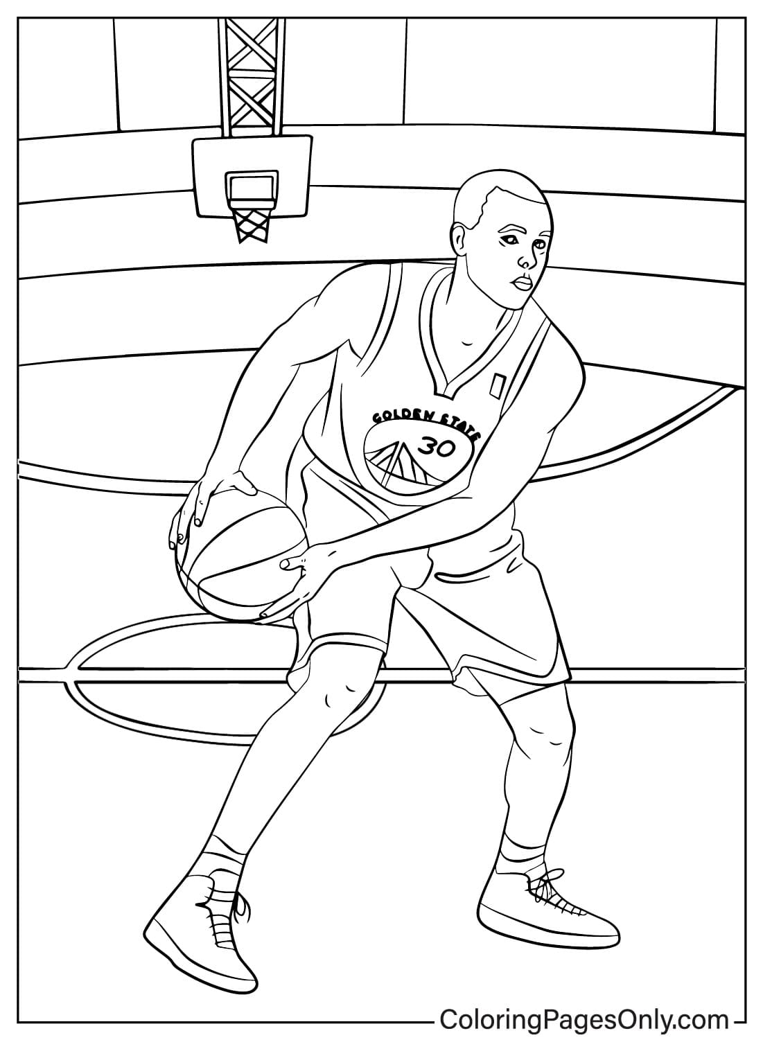 Drawing Stephen Curry Coloring Page - Free Printable Coloring Pages