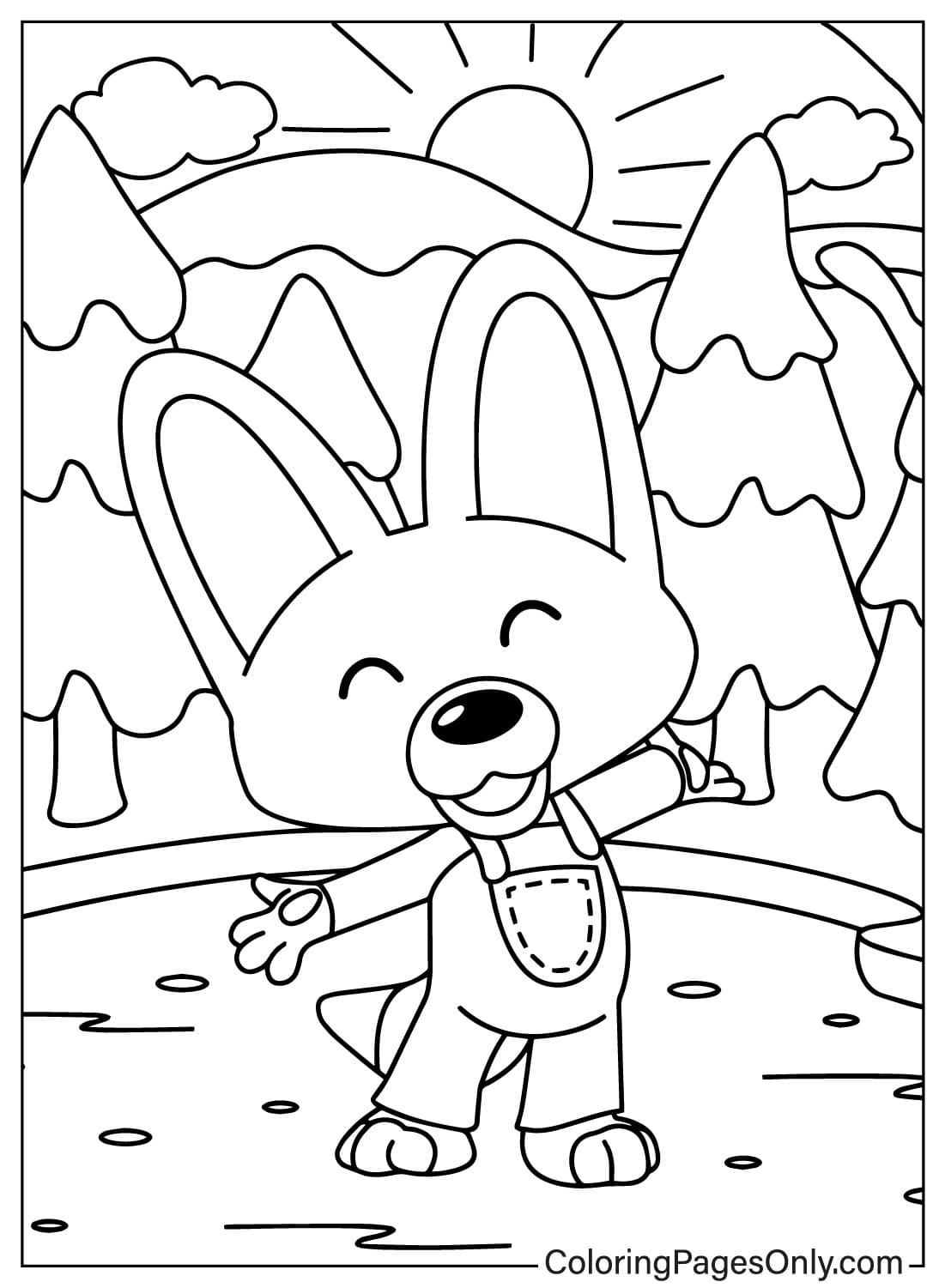 Eddy Free Coloring Page from Pororo the Little Penguin