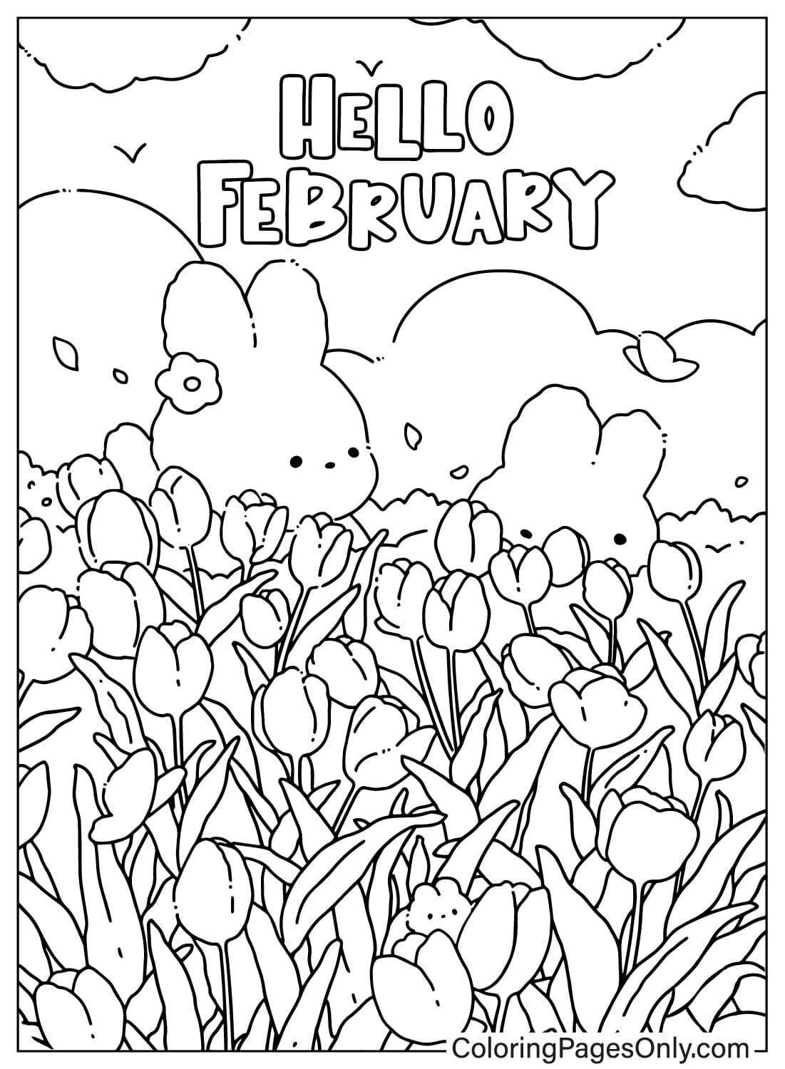 February Coloring Page from February 2024
