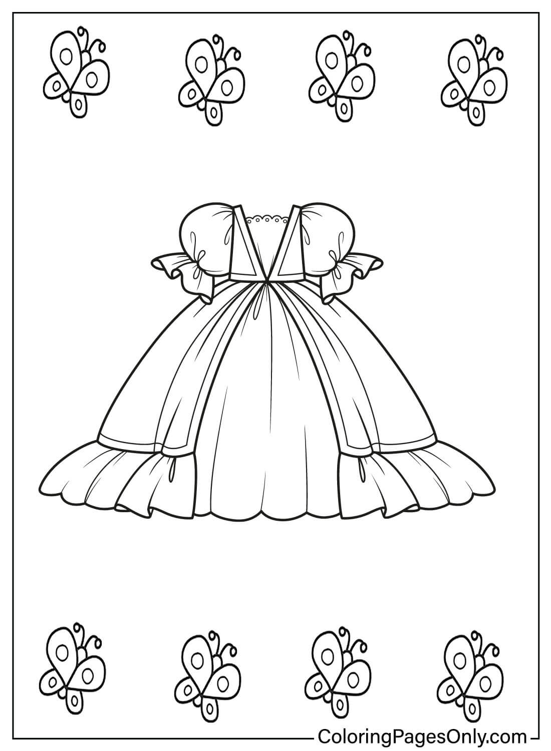 Libro para colorear de vestidos de bebé gratuito de Baby Dress