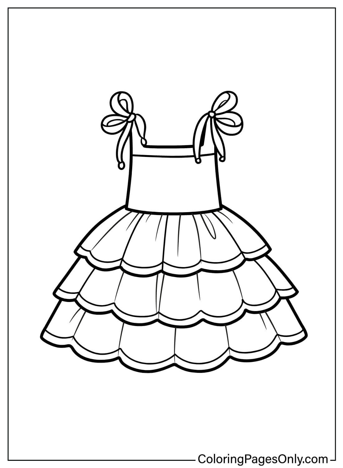 صفحة تلوين فستان طفل مجانية من فستان طفل