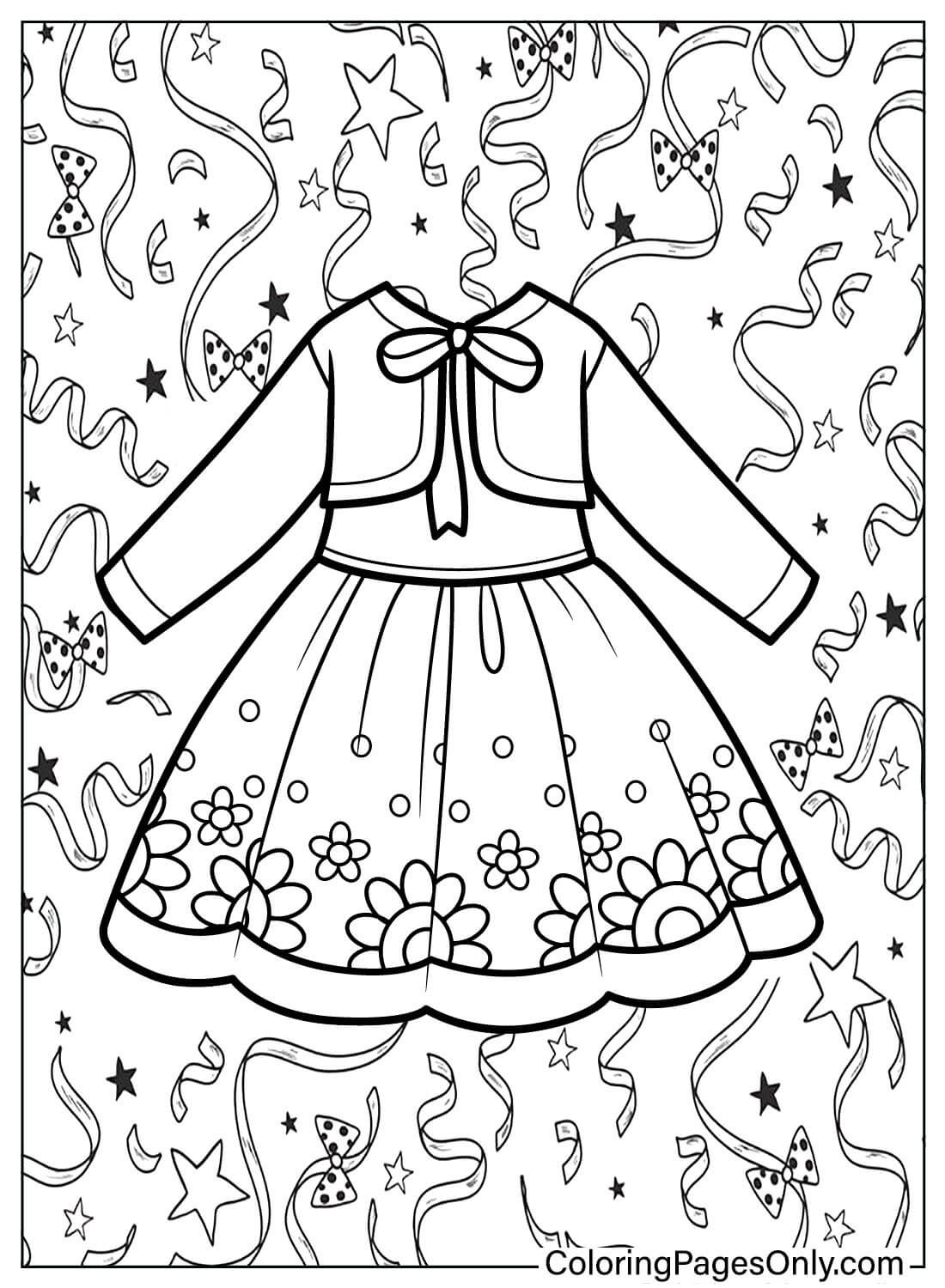صفحة التلوين المجانية لباس الطفل من فستان الطفل