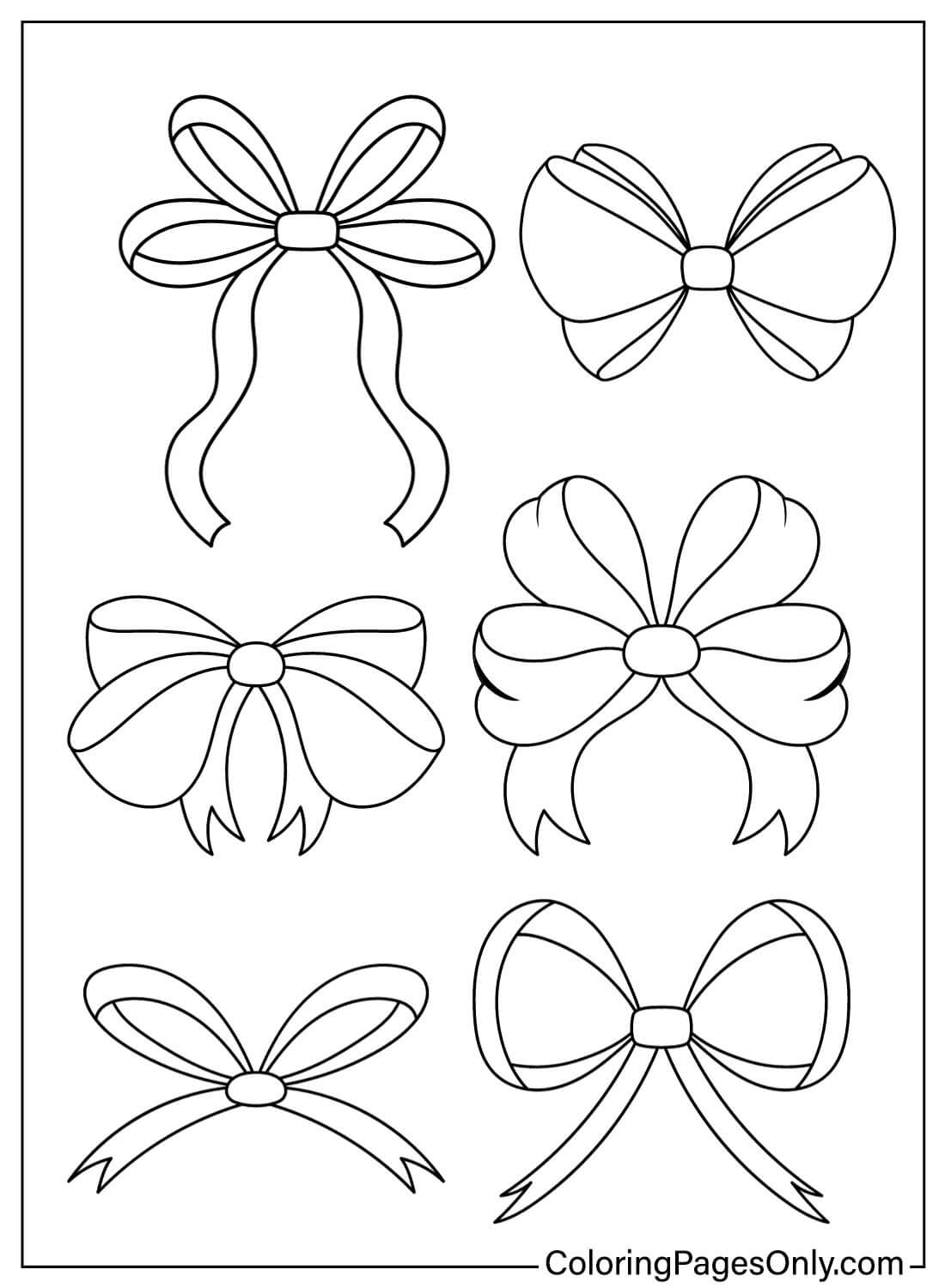 Free Coloring Page Bow from Bow