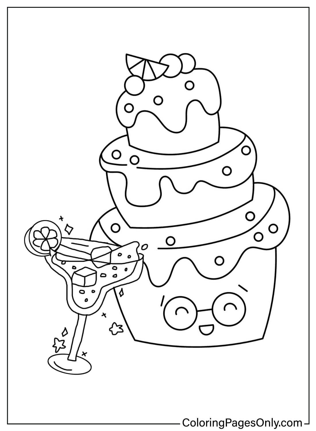 Dibujo para colorear gratis Pastel de Cake