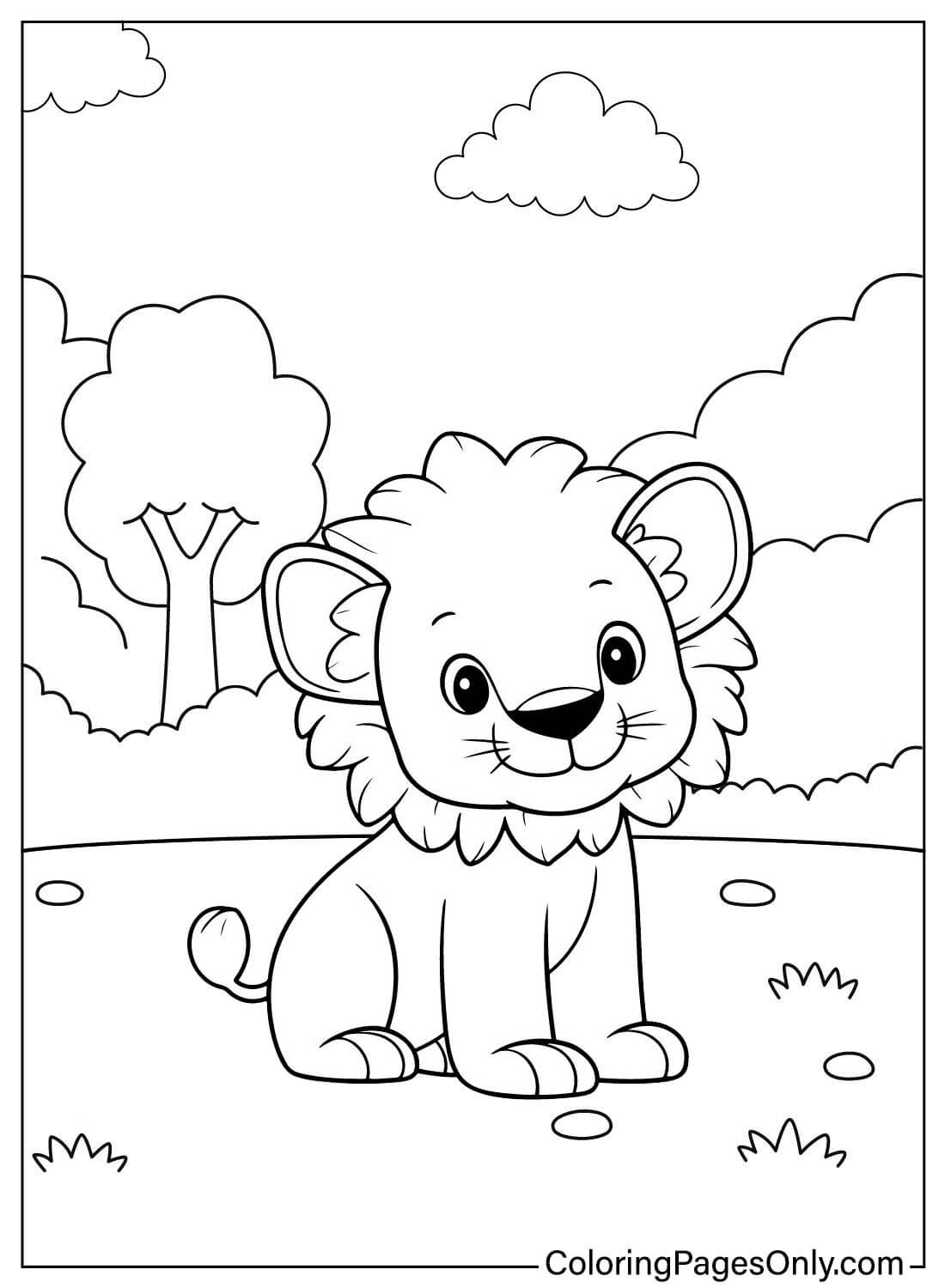 Free Coloring Page Lion from Lion