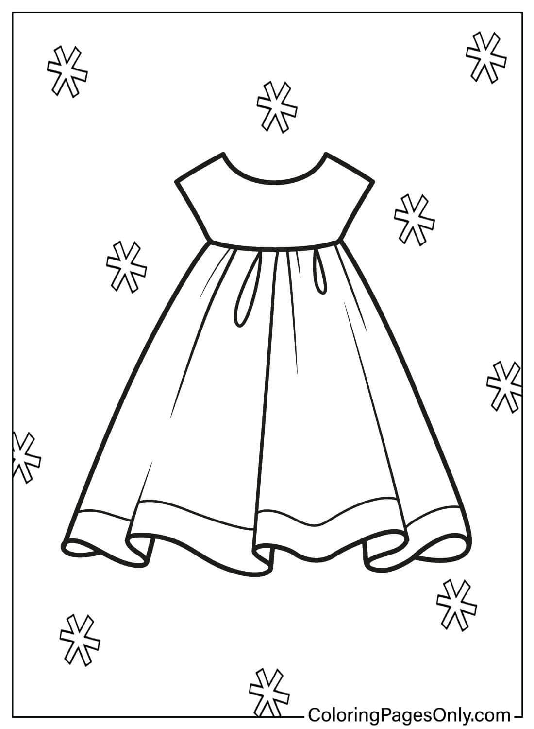 Hoja para colorear gratis Vestido de bebé de Baby Dress