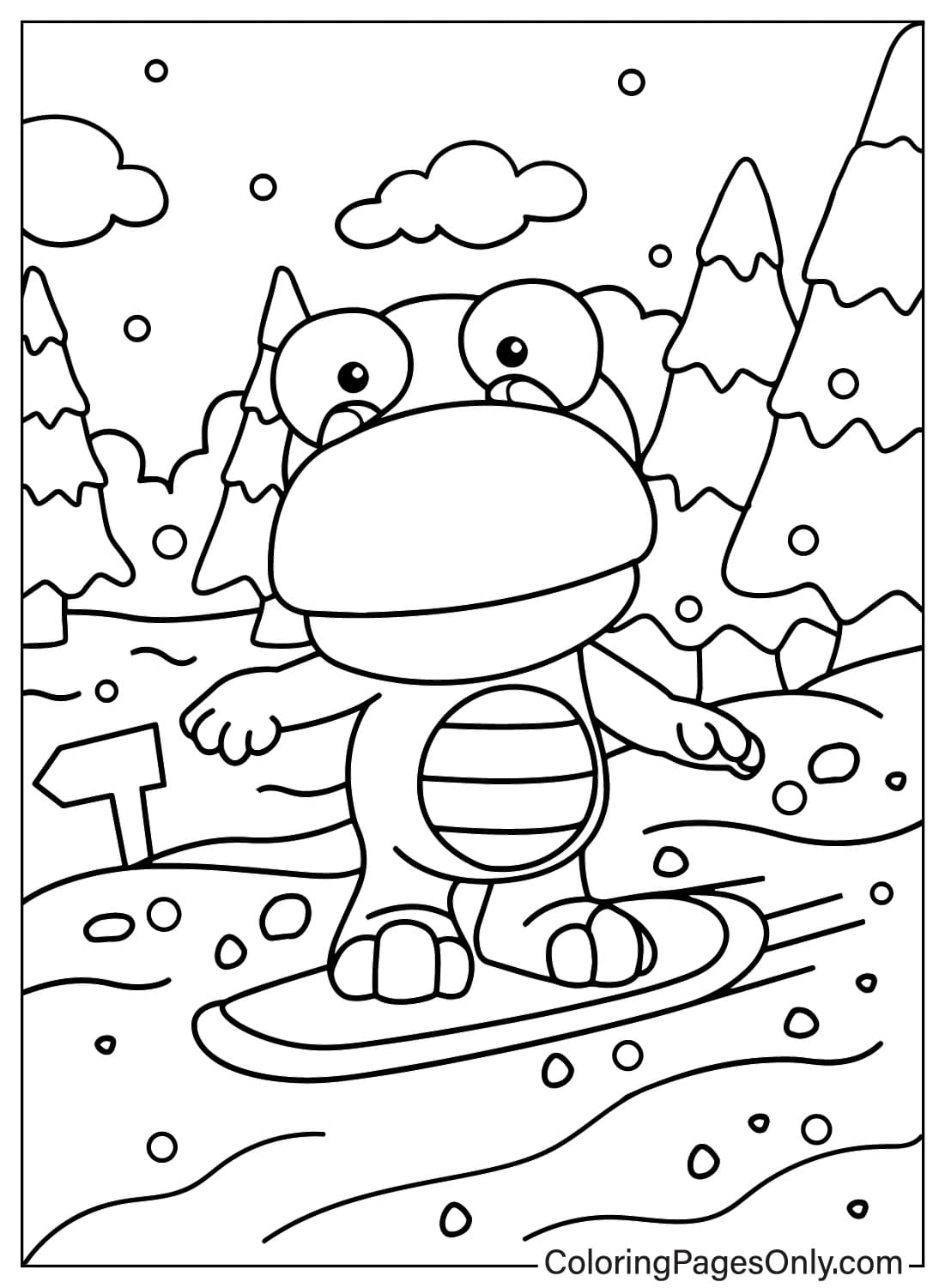 Free Crong Coloring Page from Pororo the Little Penguin