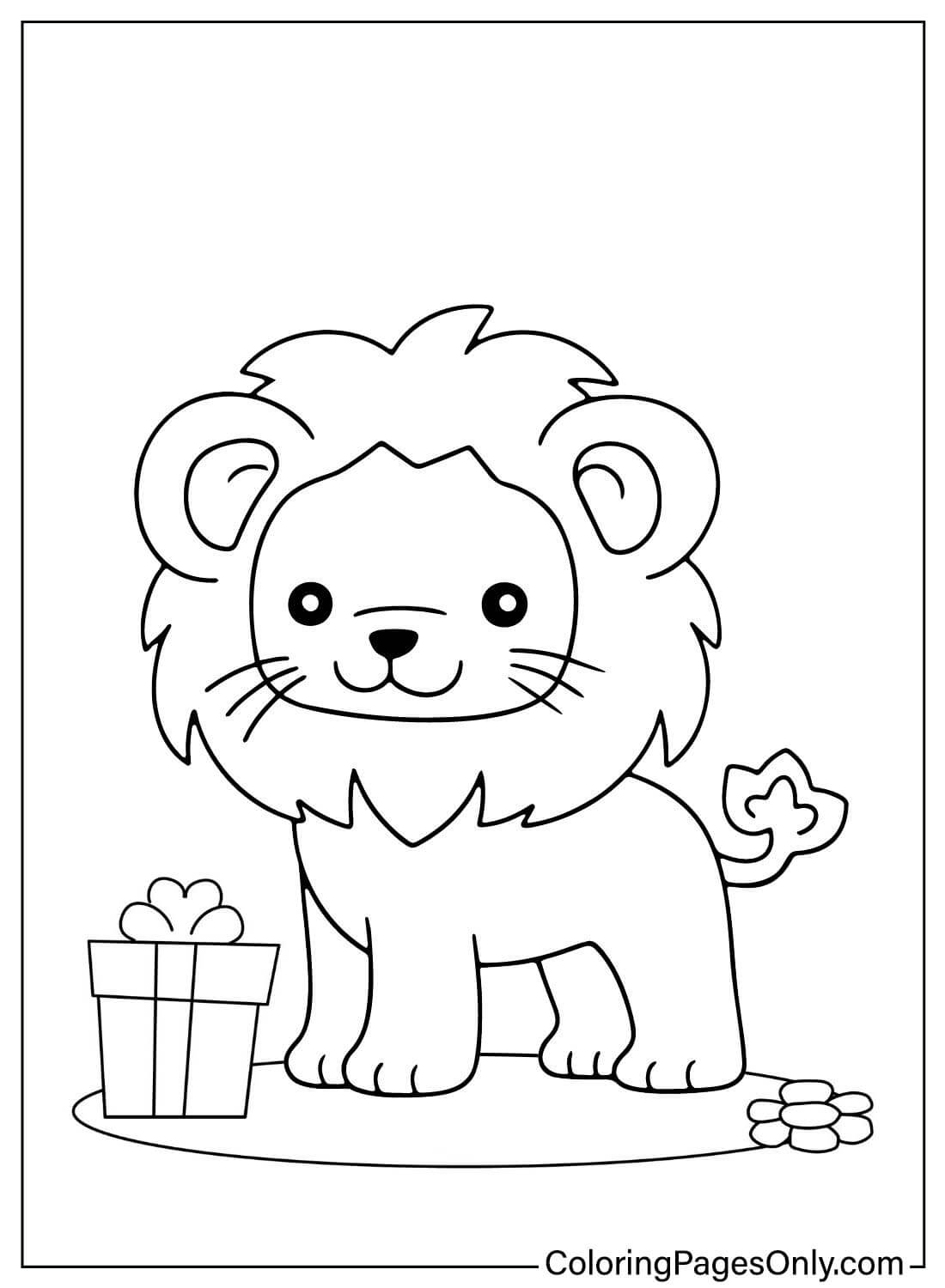 Coloriage gratuit de lion de Lion