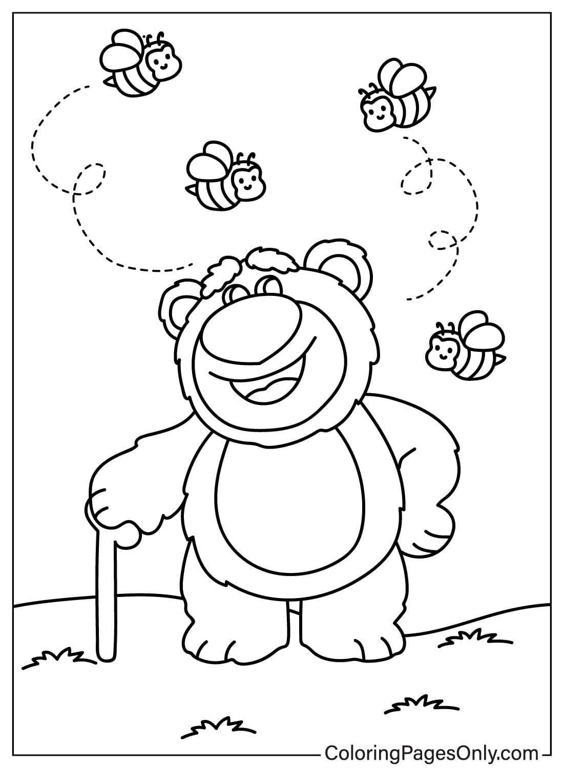 صفحة التلوين المجانية Lotso Bear من Lotso Bear