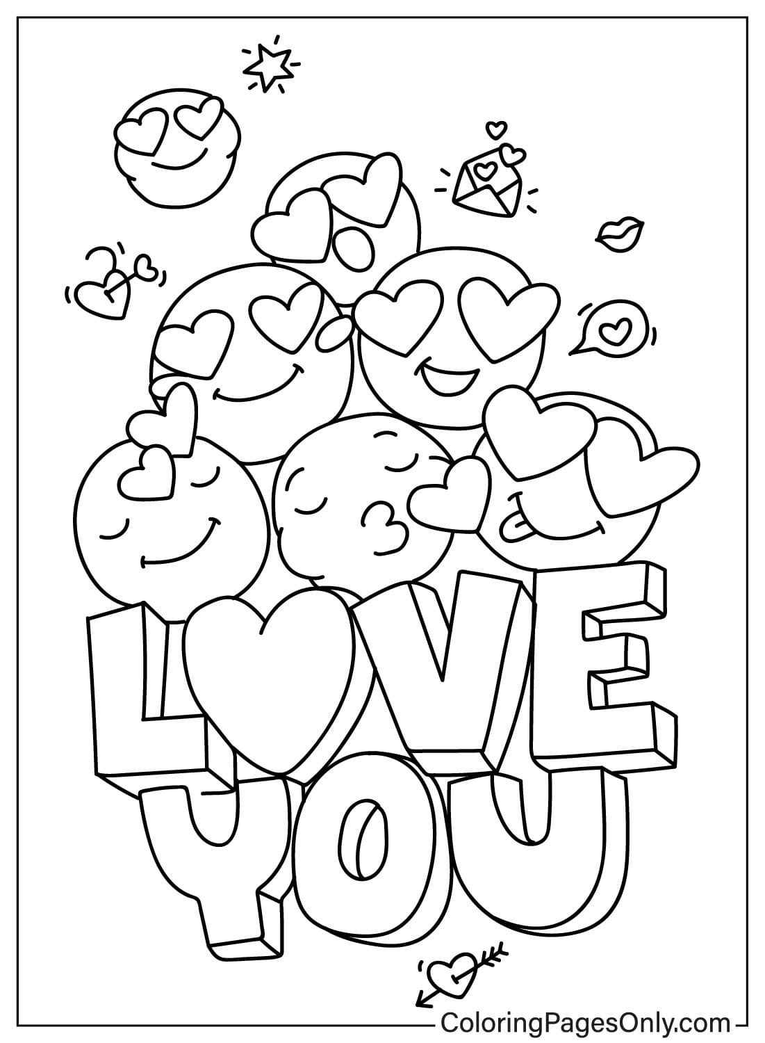 Free Love Coloring Page
