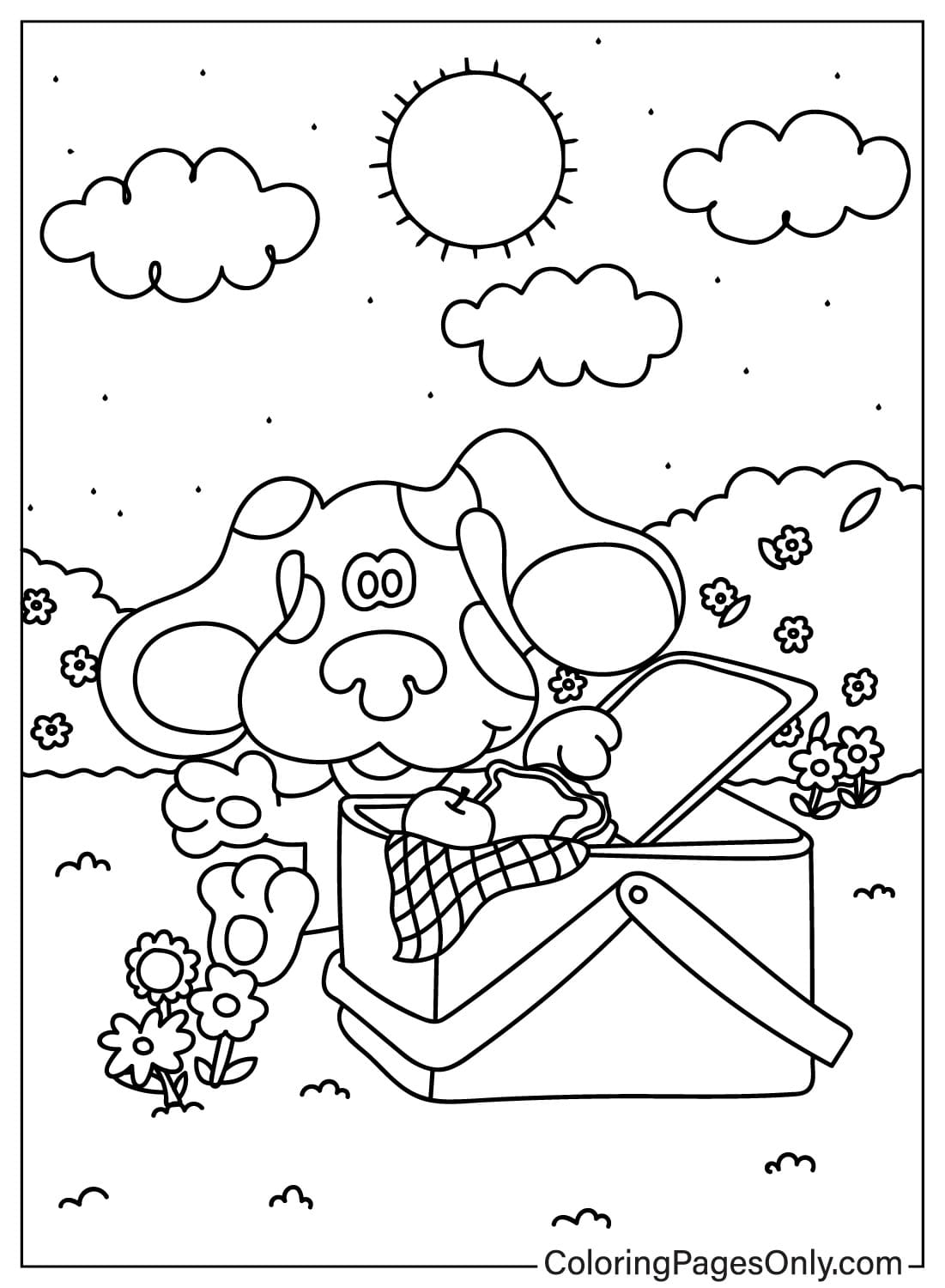 Free Printable Blue Coloring Page from Blue's Clues