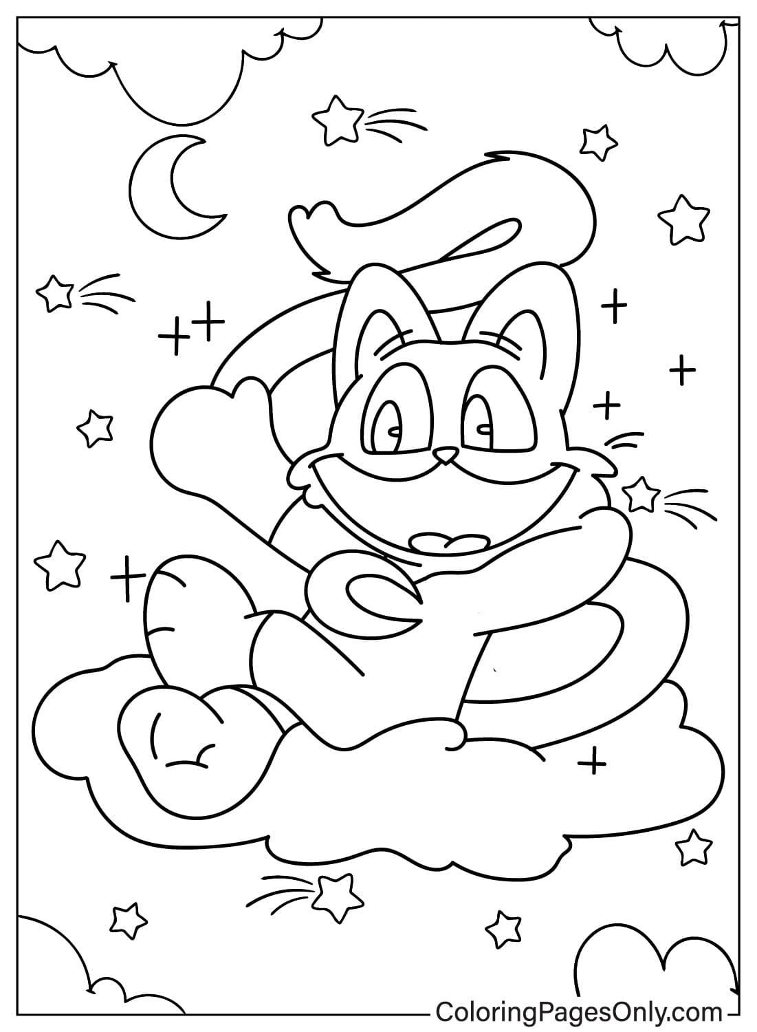 Página para colorir CatNap para impressão gratuita de Smiling Critters