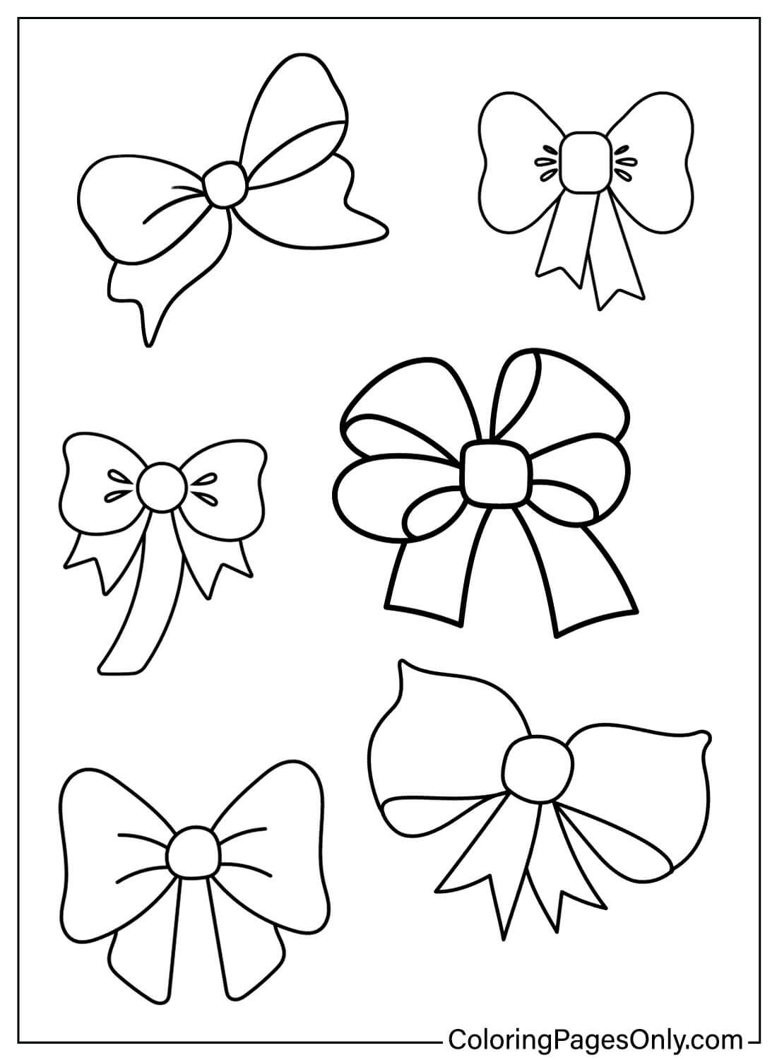 Free Printable Coloring Page Bow from Bow