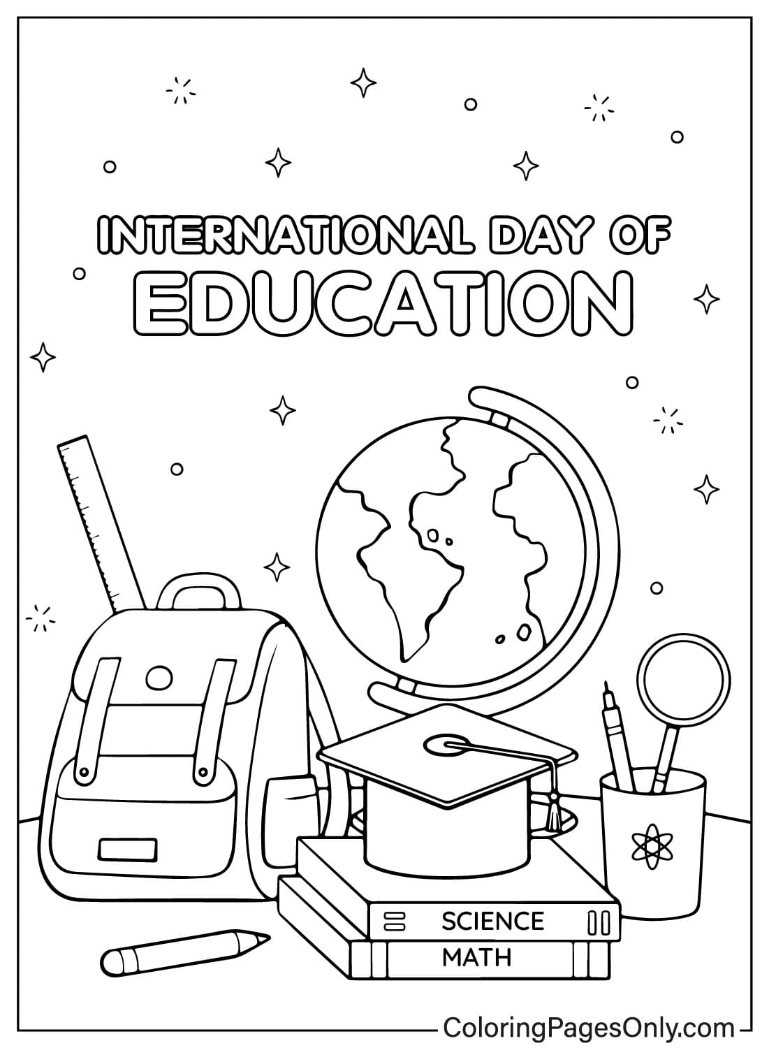 صفحة تلوين مجانية لليوم العالمي للتعليم من اليوم العالمي للتعليم